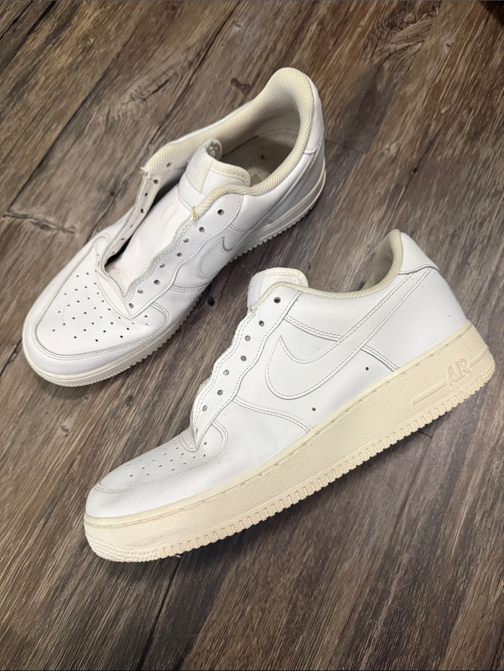 Nike Air Force 1 07 White Leather Men's Size 12 CW2288-111‎ Low Top Sneakers